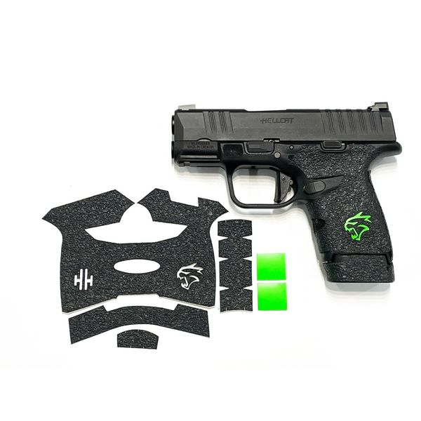 HANDLEITGRIPS Textured Rubber GRIP TAPE  for Springfield Hellcat Green Insert