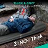 Self Inflating Sleeping Pad for Camping, 3'' Ultra Thick Camping Pad with Pillow