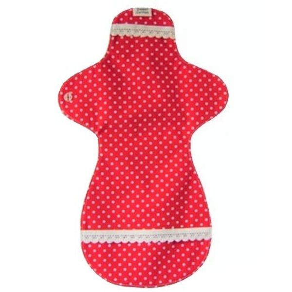 Unbleached Cotton: Cloth Napkin Waterproof Holder Night: Dot Red