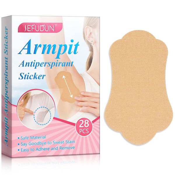 Disposable Underarm Sweat Pads-28 pads-Fights Hyperhidrosis-Anti Armpit Dress Shields,Breathable Underarm Pads for Sweating Women men