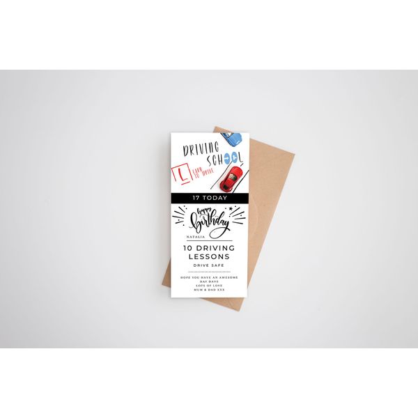 DRIVING LESSON VOUCHER - 17th birthday gift, Gift voucher