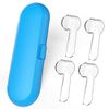 Electric Toothbrush Travel Case for Oral-B Toothbrushes - 4 Pcs Toothbrush Head Covers Compatible with Oral B Electric Toothbrush Heads (Blue)