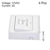 sourcing map Push to Exit Button Release Switch Door Access Control System PC Panel 86mmx86mm 12V 3A White 4 Pcs