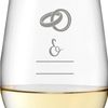 Deitert Leonardo Ciao+ White Wine Glass 370 ml with Motif 2 Rings with Name or Text of Choice