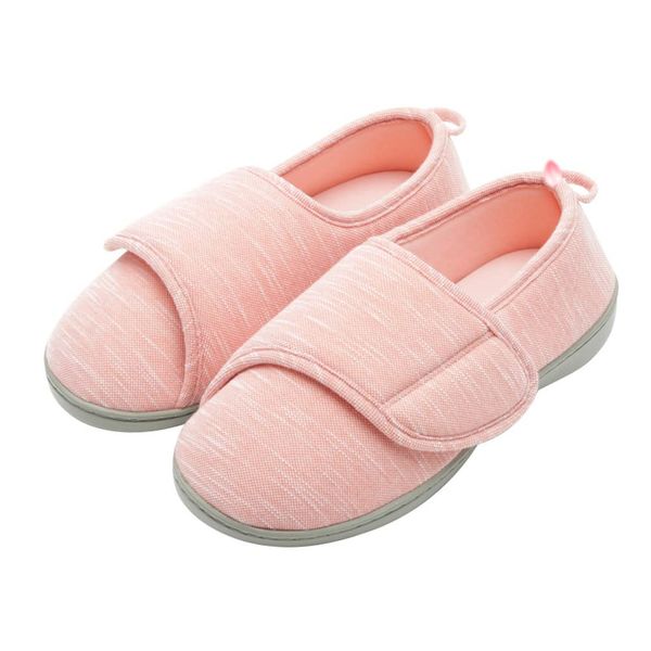 AOIREMON Room Shoes, Nursing Shoes, 3E Equivalent, Upper Shoes, Rehabilitation Shoes, Velcro, Easy to Put on and Take Off, Nursing Shoes, Women's, Slippers, Elderly People, Nursing Shoes, Lightweight, Anti-Slip, Indoor and Outdoor Shoes, 2187-pink