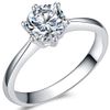 1.0 Carat Classical Stainless Steel Solitaire Engagement Ring (Silver, Q)