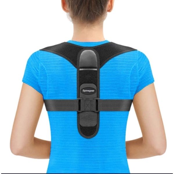 Spinegear Posture Corrector back brace detachable straps holder, Adjustable Back Support, Shoulder slouching Upper Back Harness Posture Back Straightener Pain Relief for Men and Women (Fits S,M&L)