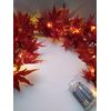 Lighted Maple Leaves Garland with Warm White Lights Battery Powered