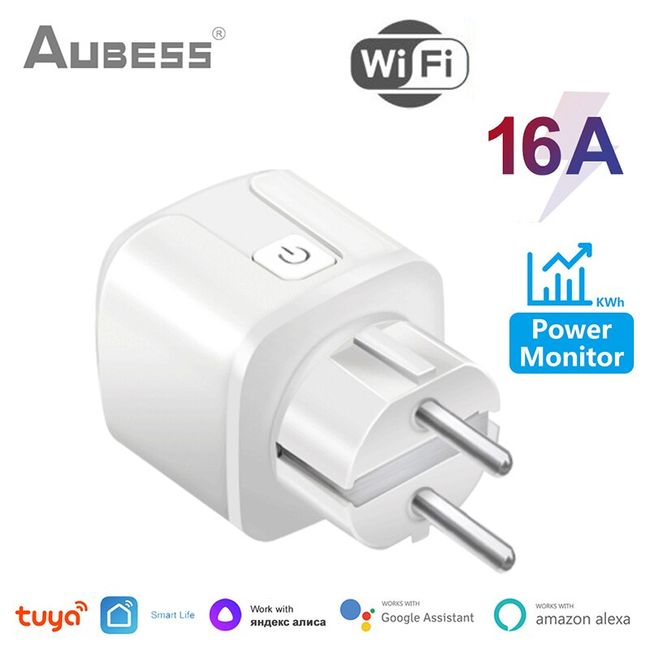 Aubess Outdoor Waterproof Smart Plug, 16A WiFi Remote Control