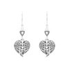 Esse Marcasite Sterling Silver Heart and Wings Fishhook Drop Earrings