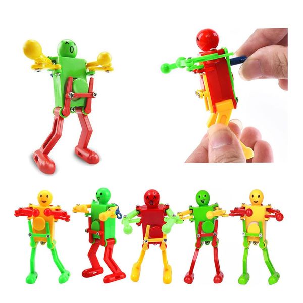 MQIONGJOOY 12 Pcs Funny Spring Wind-up Dancing Robot Toy for Kids, Clockwork Waving Robot Playset for Kids Role Playing, Robot Figure for Easter Egg, Christmas, Party Favor Gift