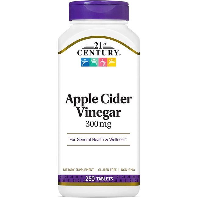 21st Century Apple Cider Vinegar 300mg Tablets, 250 Count