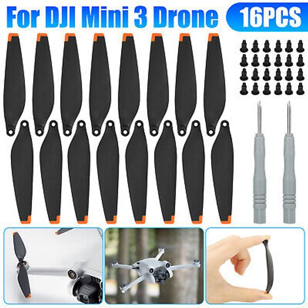 16Pcs Quick-Release Propellers Blades Accessories for DJI Mini 3 Drone Low-Noise