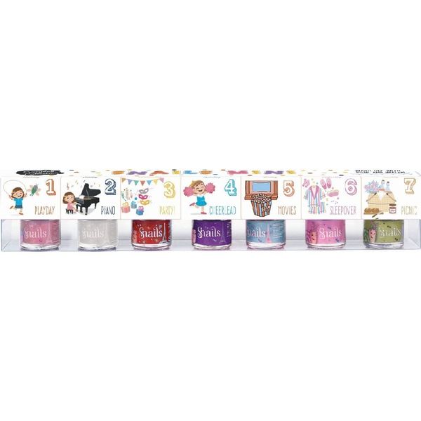 Snails 512151, Kinder Nagellack Geschenkset, Mini 7x7ml, auf Wasserbasis, abwaschbar, unbedenklich, vegan