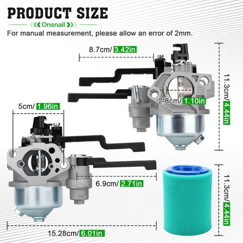 17 853 05-S Carburetor kit for Kohler CH395 Command Pro 9.5HP 277cc Engine with 17 083 03-S Air Filter Replace 1785305-S 17-853-05-S