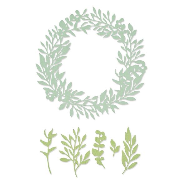 Sizzix Thinlits Dies Wild Leaves Wreath by Lisa Jones, 665287, Multicolor, One Size