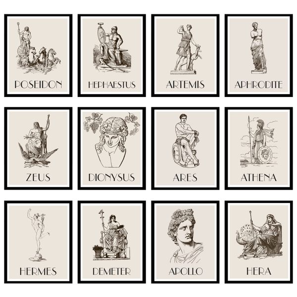 97 Decor Greek Mythology - Gods Posters, Mythology Gifts, Art Print, Goddess Decoration, Aphrodite Poseidon Athena (8x10 Unframed)