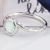 JUDE 92 Sterling Silver Hammered Created Opal Wave Solitaire Wedding Engagement Ring (O)
