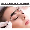 Eyebrow Extensions Kit, 2 Trays, Brown 2-Pack, Black Tweezer with Glue Clear