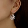 Tuscany Silver Women's Sterling Silver CZ Open Crossover Circle Drop Earrings