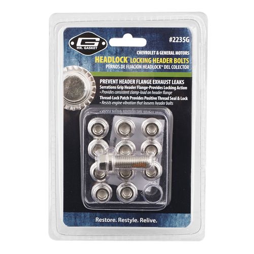 Mr. Gasket 2235G Headlock Locking Header Bolt, (Set of 12)