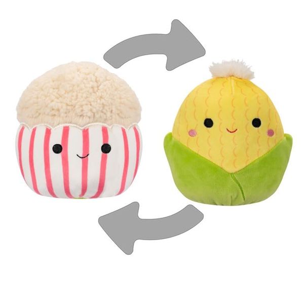Squishmallows Mini Plush Toy, 5 Inch, Conrad/Arnell, Popcorn/Corn Theme, Soft Toy