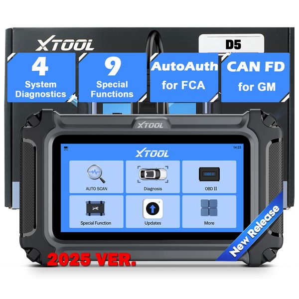 2025 XTOOL D5 Car TCM ABS SRS Engine 4 System Diagnostic Scanner AutoAuth CANFD