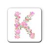 Personalised Initial K Any Letter Pink Roses Floral One Coaster
