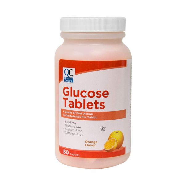 Quality Choice Fast Acting Glucose Tablets Orange Flavor 50 Tablets…