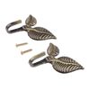 Hicello 2Pcs Bronze Vintage Leaf Design Curtain Tieback Hold Back Hooks