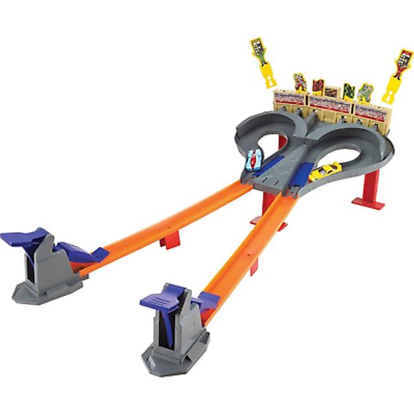 Toy Car Track Set Super Speed Blastway Playset, Dual-Track Racing for 1 or 2 Pl