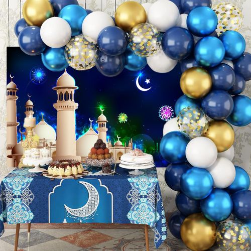 Baocicco 10x8ft Mosque Night Silhouette Backdrop Islamic Architecture Mysterious Masjid Eid Mubarak Photography Background Night Prayer Islamic Pray Children Adults Portrait Studio Shoot Prop