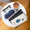LAGO TERRA Fox Print Hard Shell Glasses Case - Navy Fox