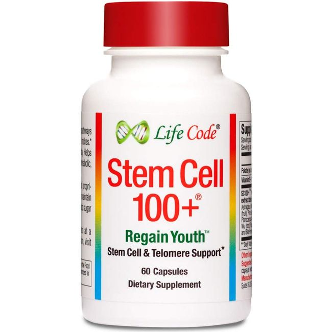Lifecode Stem Cell 100+: Multi-Pathway Anti-Aging & Regeneration Supplement Supports Stem Cells, Telomeres, More…