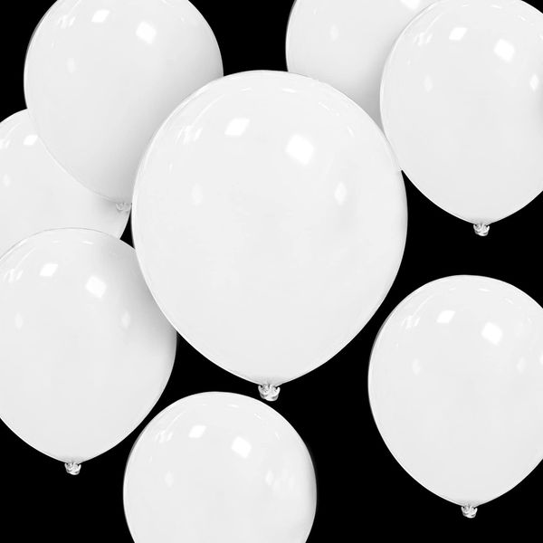 HYKJNBW White Balloons 12 inch 50 pack, Strong Thicken Latex White Party Balloons For Happy Birthday, Kids Party, Weddings, Baby Shower Events Decorations Accessories (White Balloons, 50 PCS 12 inch)