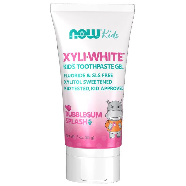NOW Solutions, Xyliwhite™ Toothpaste Gel for Kids, Bubblegum Splash Flavor, Kid Approved! 3-Ounce, packaging may vary
