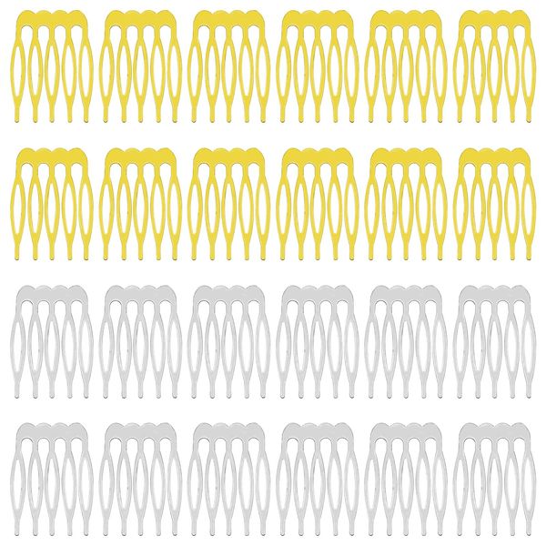 32pcs 5 Teeth Small Hair Side Combs Metal Hair Clip Combs Wedding Bridal Veil Combs French Twist Bun Hair Clip Metal Small Elegant Hairpiece Supplies for Hair Decoration Wedding Bridal DIY Accessories