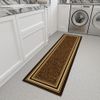 Machine Washable Bordered Design Non-Slip Rubberback 2x7 Traditional Runner Rug