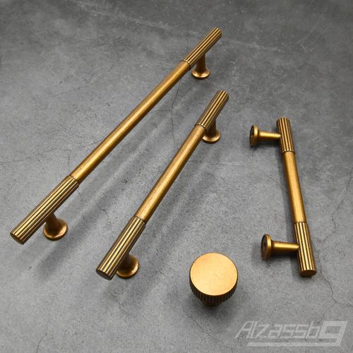 Alzassbg 10 Pack Antique Brass Cabinet Pulls, 3 Inch(76mm) Hole Centers Cabinet Handles Kitchen Hardware for Cabinets and Drawers AL3095AE