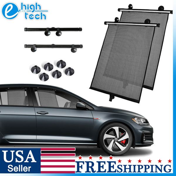 2PCS Retractable Car Side Window Shade for Baby Roller Visor Mesh Cover UV Block