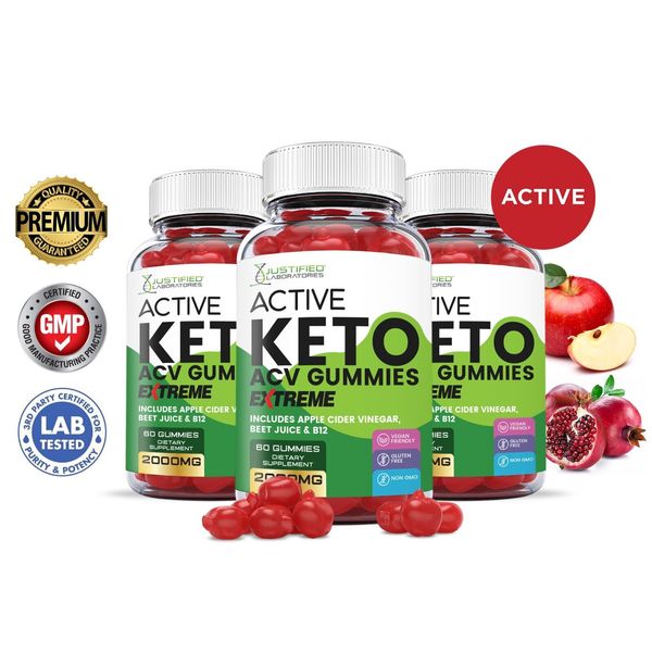 Active Keto Extreme ACV Gummies 2000MG Apple Cider Vinegar 180