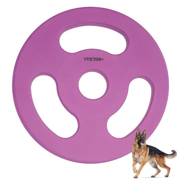 victob Dog Flying Disc Toy, 8.6 inch Natural Rubber Dog Toy Outdoor Dog Flying Discs Interactive Dog Fetch Toy Durable and Soft Flyer Toy for Playing, Violet