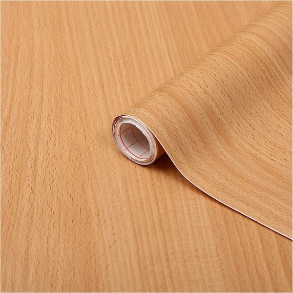 d-c-fix vinyl wrap European beech wood effect 45 cm x 2 m - sticky back plastic roll for furniture, kitchen & cupboards - contact paper sticker self adhesive film
