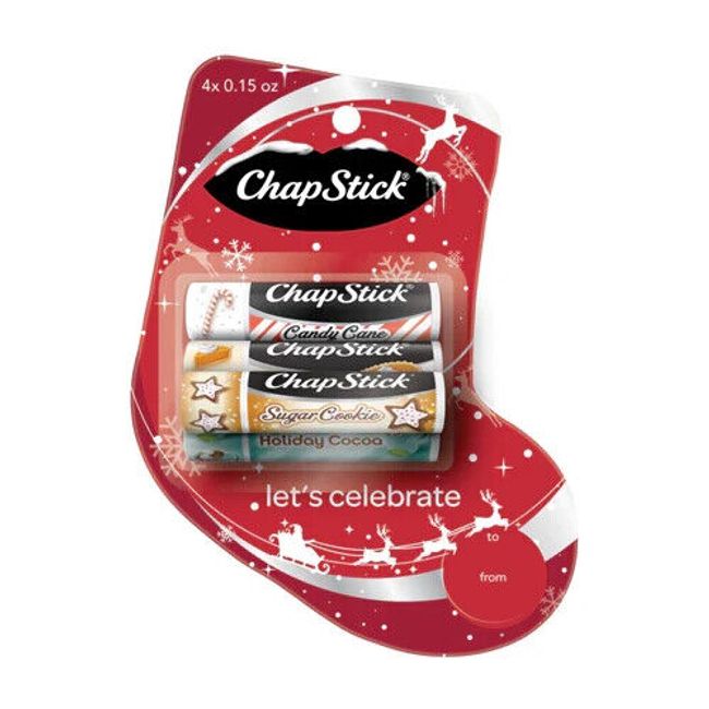 ChapStick Lip Balm Candy Cane Pumpkin Pie Holiday Cocoa Sugar Cookie 4 Pack