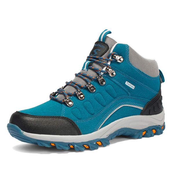 TENOCEE Trekking Shoes, Men's, Women's, Hiking Shoes, Mountain Climbing Shoes, High Cut, Outdoor, Camping Shoes, Waterproof, Non-Slip, Lightweight, Unisex, 8.9 - 11.0 inches (22.5 - 28 cm), blue