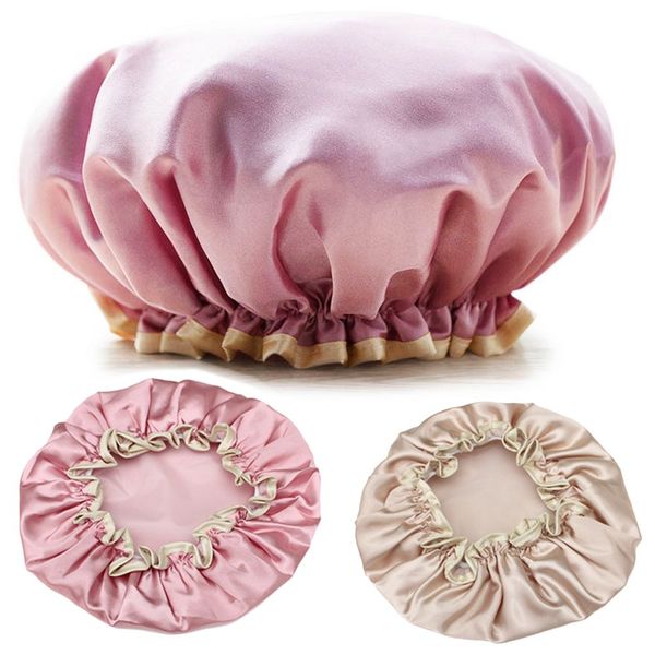 Glamza Luxury Waterproof Shower Cap, Gold, Gold1 Units