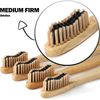 4 Pack Bamboo Toothbrushes Biodegradable Soft Medium Charcoal Bristles