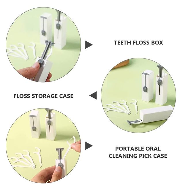 2pcs Portable Dental Floss Container Automatic Storage Case (includes  Dental Floss Picks)