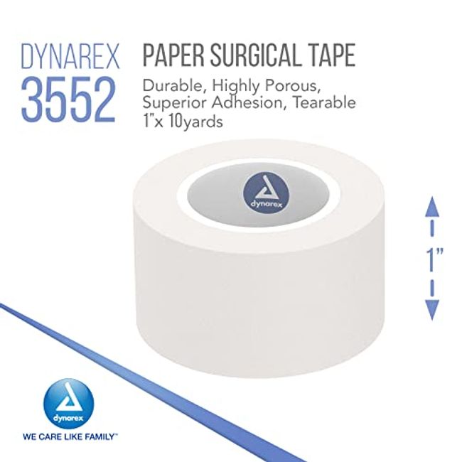 Dynarex Paper Surgical Tape 1 inch x 10 Yards 12 Count