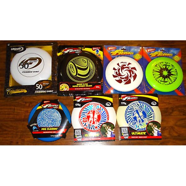 Lot of 7 NOS Original Wham-O Ultimate Frisbee Disc Ultimate 110g 130g 175g 180g